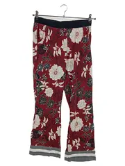 Vorschaubild 1 von Damen Stoffhose Blumenmuster Rot Gr. L Baumwolle Casual