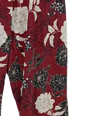 Vorschaubild 2 von Damen Stoffhose Blumenmuster Rot Gr. L Baumwolle Casual
