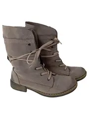 Vorschaubild 1 von Herren Stiefel Gr. 40 Grau Wildleder Schnürstiefel Vintage