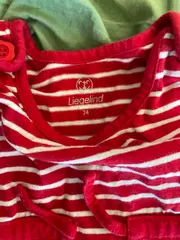 Vorschaubild 3 von Kleid Mädchen Gr. 74 Rot Weiß gestreift Baumwolle Freizeitkleid