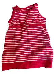 Vorschaubild 1 von Kleid Mädchen Gr. 74 Rot Weiß gestreift Baumwolle Freizeitkleid