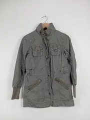 Vorschaubild 2 von Leichte Jacke Kinder Gr. 152 Oliv Baumwolle Freizeit Casual