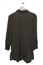 Vorschaubild 2 von Damen Blusenkleid Grün Gr. 38/M Casual Bohemian Hemdblusenkleid