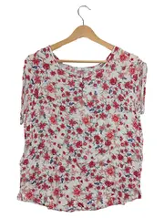 Vorschaubild 1 von EDC Damen T-Shirt Blumenmuster Gr. 40/L Feminin Mehrfarbig Viskose