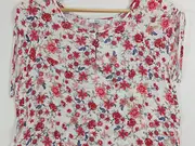Vorschaubild 2 von EDC Damen T-Shirt Blumenmuster Gr. 40/L Feminin Mehrfarbig Viskose