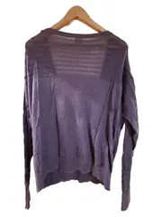 Vorschaubild 3 von Damen Strickjacke Cardigan Gr. XL Blau Baumwolle V-Ausschnitt