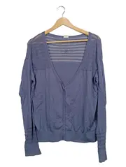 Vorschaubild 1 von Damen Strickjacke Cardigan Gr. XL Blau Baumwolle V-Ausschnitt