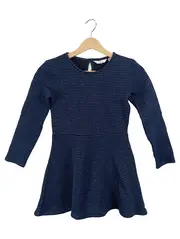 Vorschaubild 1 von Mädchen Kleid Gr. 152 Blau Glitzer Streifen Festlich Langarm