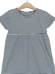 Vorschaubild 2 von Kinder Sommerkleid Mädchen gestreift Blau Gr. 98 Baumwolle