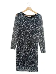 Vorschaubild 1 von Limited Damen Kleid Gr. 38 Schwarz Muster Langarm Freizeitkleid