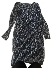 Vorschaubild 3 von Limited Damen Kleid Gr. 38 Schwarz Muster Langarm Freizeitkleid