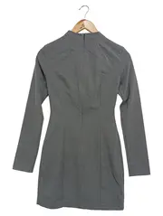 Vorschaubild 2 von Damen Etuikleid Gr. 34/XS Grau Kariert Cut-Outs Elegant Modisch