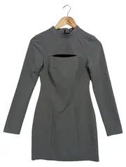Vorschaubild 1 von Damen Etuikleid Gr. 34/XS Grau Kariert Cut-Outs Elegant Modisch
