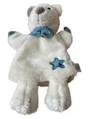 Vorschaubild 1 von Baby Kuscheltier Bär Schmusetuch Sterne Weiß 24 cm