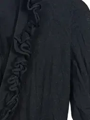 Vorschaubild 3 von Damen Strickjacke mit Rüschen Gr. 34/XS Schwarz