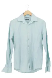 Vorschaubild 1 von Herren Business Hemd Blau Kariert Langarm Gr. 50/L Baumwolle