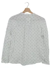 Vorschaubild 2 von Bluse Damen Weiß Florales Muster Langarm Klassisch Elegant Gr. 32 XXS