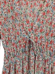 Vorschaubild 2 von Damen Sommerkleid Blumenmuster Faltenrock Langarm Gr. 36/S