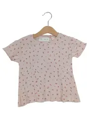 Vorschaubild 1 von Mädchen T-Shirt Gr. 92 Rosa Blumenmuster Rippstrick