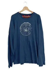 Vorschaubild 1 von Langarmshirt Herren XL Blau Logo Print Baumwolle