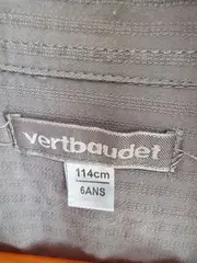 Vorschaubild 3 von Kinder Freizeithemd Gr. 116 Grau Strukturmuster Langarm Baumwolle