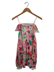 Vorschaubild 1 von Damen Sommerkleid Gr. M Rosa Floral Rüschen Träger Minikleid Viskose