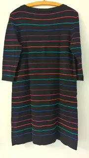 Vorschaubild 2 von Damen Freizeitkleid Gr. 38/M UK 10 Schwarz Mehrfarbig Gestreift