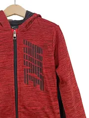 Vorschaubild 2 von Kinder Kapuzenpullover Rot Gr. 116 Sportlich Reißverschluss Kapuze