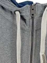 Vorschaubild 2 von Herren Kapuzenpullover Gr. 38/M Grau Reißverschluss Casual
