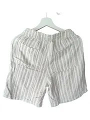 Vorschaubild 2 von Damen Shorts Gr. 34 Leinen Viskose Beige Gestreift Casual