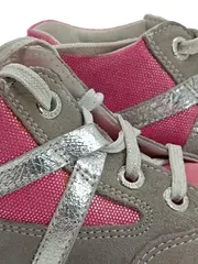 Vorschaubild 2 von Mädchen Schuhe Sneaker Größe 26 Grau Pink Silber Schnürung Wildleder