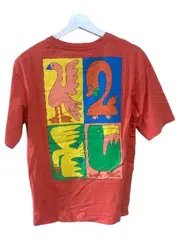 Vorschaubild 2 von Herren T-Shirt Gr. S Orange Vogel Print Baumwolle Casual