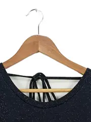 Vorschaubild 3 von Langarmshirt Damen Gr. 42/XL Schwarz Modern Glitzer