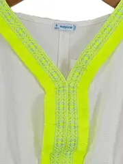 Vorschaubild 2 von Mädchen Sommerkleid Gr. 128 grafisch bunt Freizeit Stickerei Rüschen