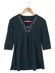 Vorschaubild 1 von Damen T-Shirt Gr. 36/S Schwarz Casual Basic mit Stickerei