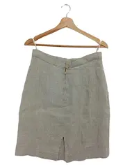 Vorschaubild 2 von Bleistiftrock Damen 42/XL Grau Hanf Klassisch Elegant Midi