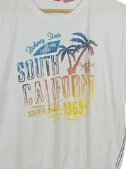 Vorschaubild 2 von T-Shirt South California Herren XL Weiß Casual Baumwolle