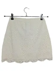 Vorschaubild 1 von Damen A-Linienrock Spitze Weiß Gr. 32 XXS