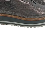 Vorschaubild 4 von Damen Plateau Schnürschuhe Metallic Silber Gr. 40 Oxford