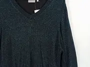 Vorschaubild 3 von CANDA Damen Glitzer Pullover Petrol Gr. 38/M Glamourös