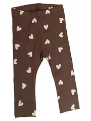 Vorschaubild 1 von Baby Leggings Mädchen Herz Muster Braun Gr. 56 Bio-Baumwolle