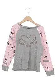 Vorschaubild 1 von Langarmshirt Kinder Gr. 128 Herz Sterne Meliert Baumwolle Mehrfarbig