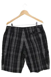 Vorschaubild 2 von Herren Sport Shorts Gr. 50/L Schwarz Kariert Baumwolle Freizeit