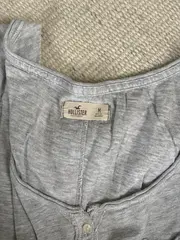 Vorschaubild 3 von Damen T-Shirt Henley Grau Meliert Größe M Kurzarm
