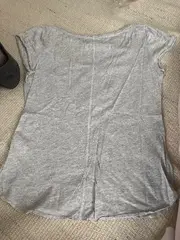 Vorschaubild 2 von Damen T-Shirt Henley Grau Meliert Größe M Kurzarm