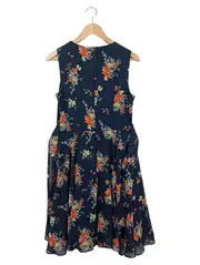 Vorschaubild 2 von Damen Freizeitkleid Gr. 36/S Blau Blumenmuster Vintage Bohemian