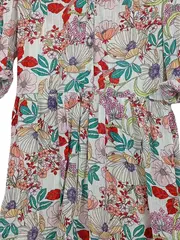 Vorschaubild 3 von Blusenkleid Damen Gr. 38 Blumenmuster Baumwolle Boho