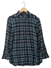 Vorschaubild 1 von Hemdbluse Damen Gr. 38 M Blau Kariert Casual Langarm Baumwolle