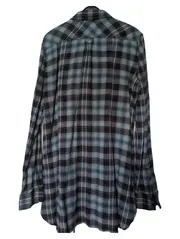 Vorschaubild 2 von Hemdbluse Damen Gr. 38 M Blau Kariert Casual Langarm Baumwolle