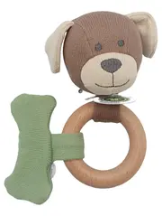 Vorschaubild 1 von Greifling Hund Knochen Holz Baumwolle Mehrfarbig Baby Spielzeug